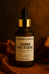 Ambre Nocturne Perfumed Body Oil | 100ml Luxury Body Oil | Nourishing, Non-Greasy, Fast-Absorbing, Long-lasting Fragrance | Self-Care & Skincare Gift | GRADORE AUREUM